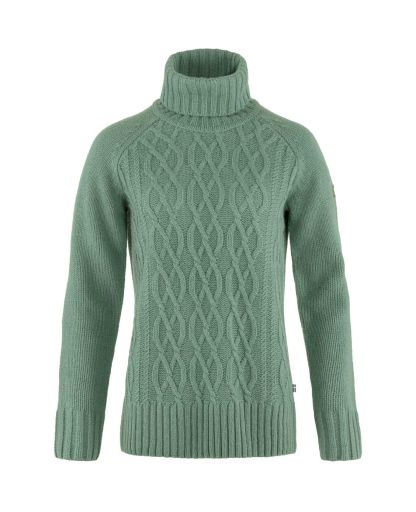 Övik Cable Knit Roller Neck Women uldsweater - Fjällräven - Fleece, strik og trøjer -